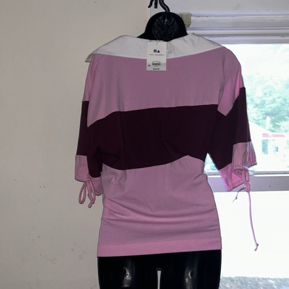 Free Assembly Women's Tie Sleeve Polo Top New with tags size Large  🤩 - Picture 3 of 9